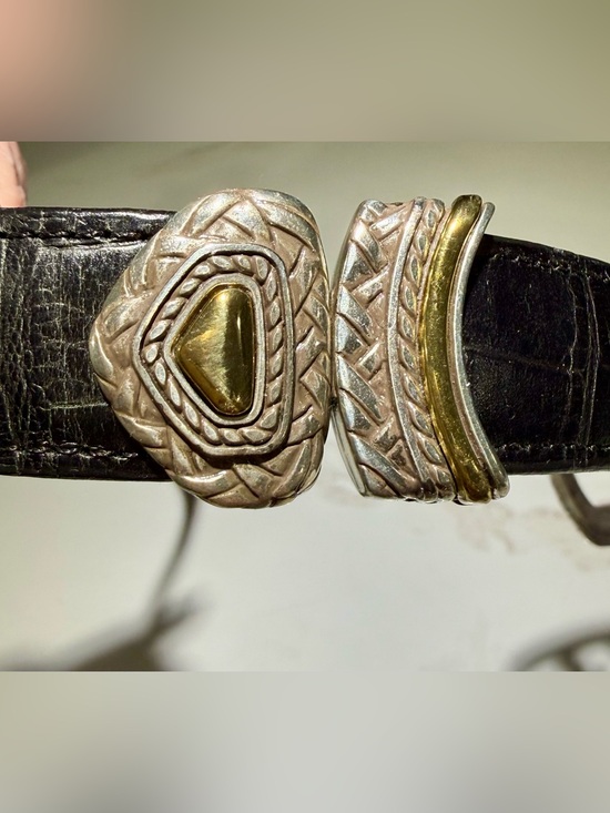 Brighton Accessories - Brighton Reversible Leather Belt Silver/Gold-Toned Hardware, Black/Brown